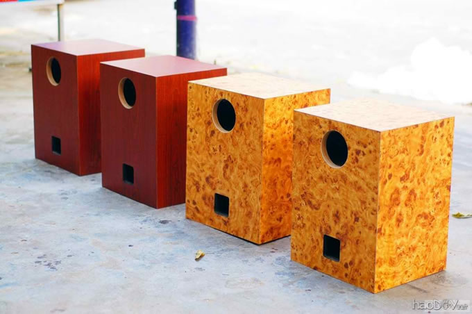 仿长冈铁男大师的作品db-2级倒相式全频喇叭书架箱