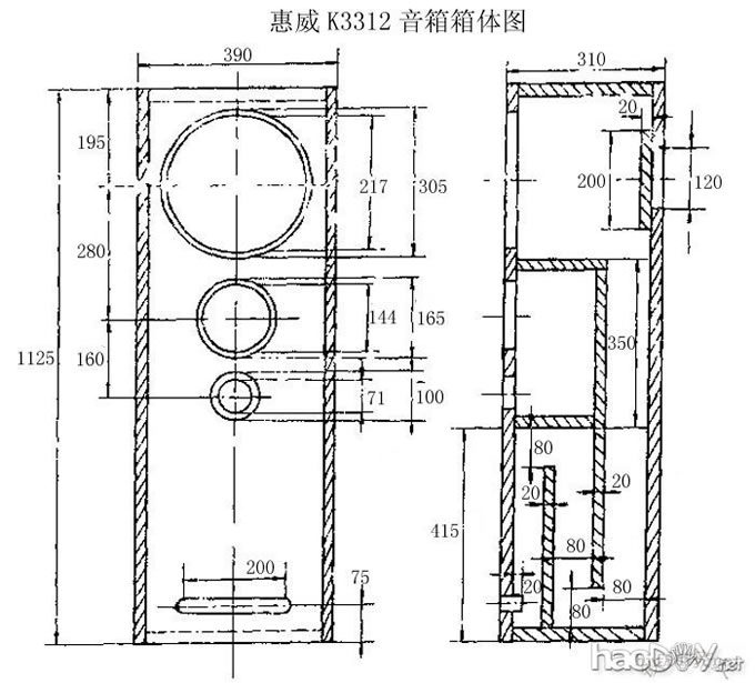 惠威杜希 音箱体 分频器diy制作图纸资料