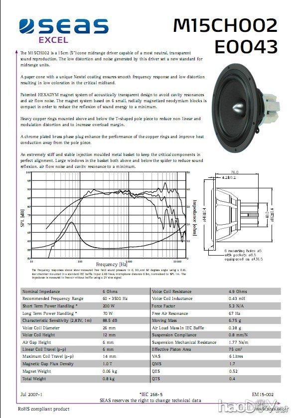 折腾就折腾个狠的:seas西雅士hifi落地音箱(附diy制作图纸)
