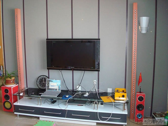 我做的1.2寸vifa威发全频喇叭音柱+8寸低音炮