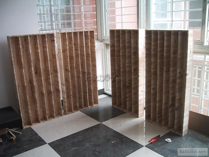 家庭影院音响试听室DIY(扩散板+鸡蛋吸音棉)