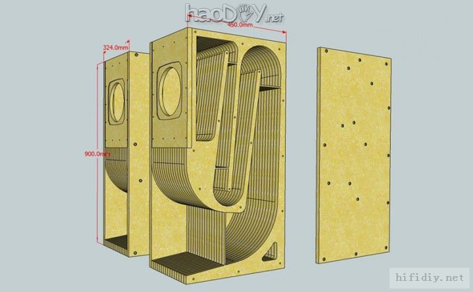 4寸全频喇叭迷宫音箱声道长度设计原理附图纸