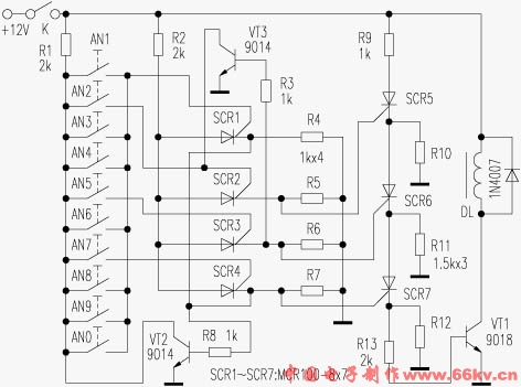 10键电子暗码锁分立元件的