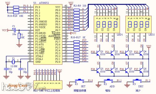 改进版8位数码管汇编数字钟 附视频
