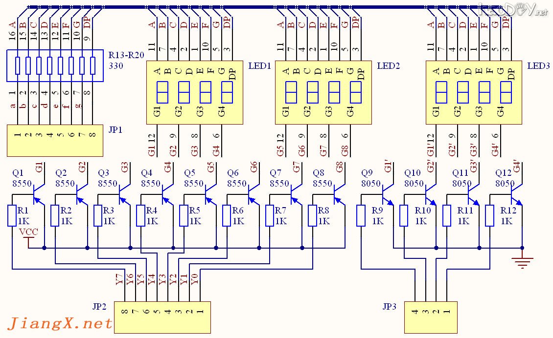 diy自制多功能数码管显示实验板 附电路图
