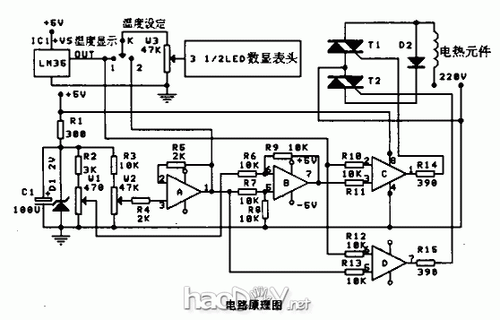 简单人工智diy制作自制能的温度控制电路