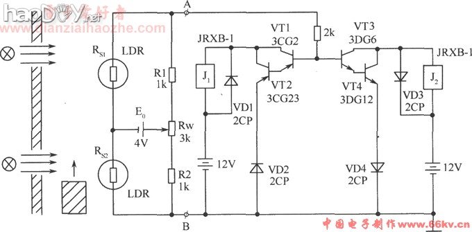 制作物体移动方向识别电路
