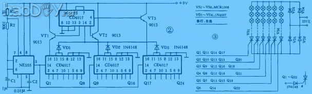 制作CD4017制作彩灯控制器