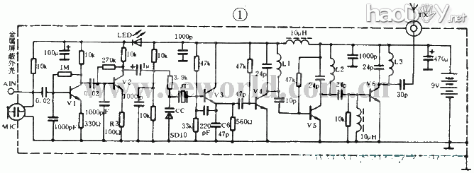 制作调频发射机的制作电路(晶振80mW)