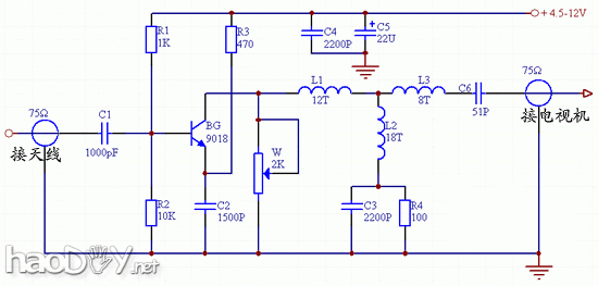 自制单管电视天线放大器(1)