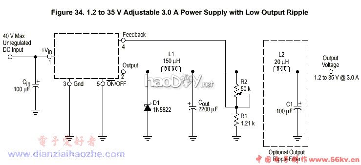自制35V/3A可调开关稳压电源(LM2576