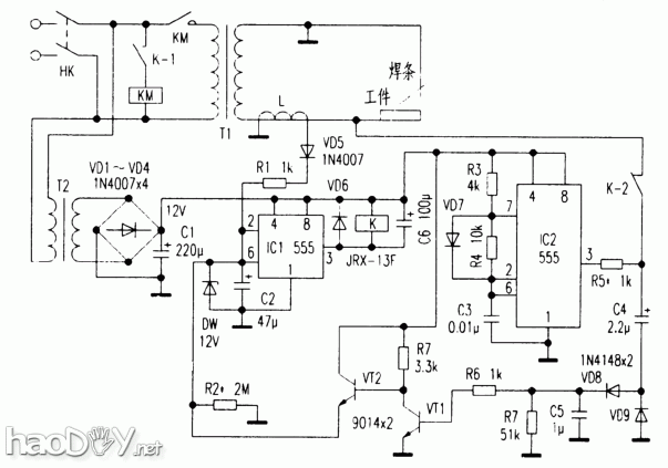 diy交流电焊机空载节电电路