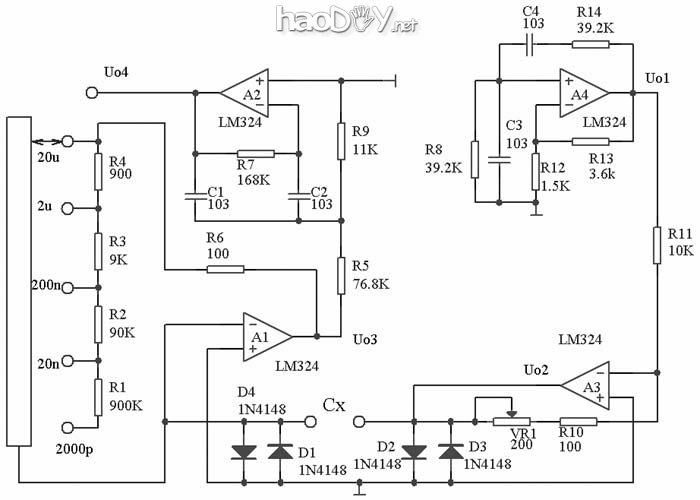 制作DTXXX数字万用表电容测量电路