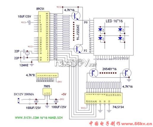 diy点阵式汉字LED显示屏的制作