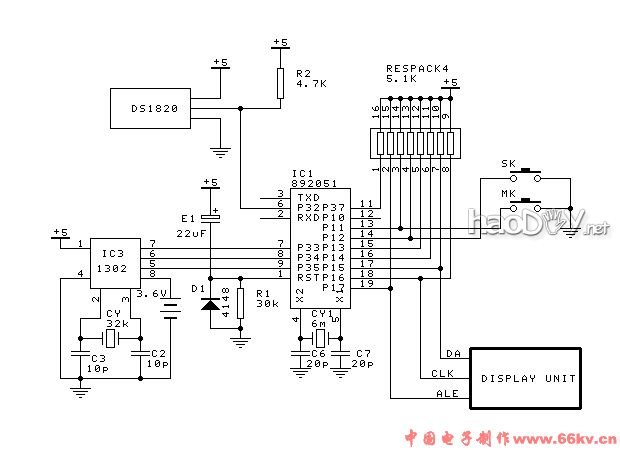 制作用LED制作的电脑电子钟(电脑万年历)