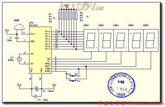 制作采用AT89C2051制作的智能时钟