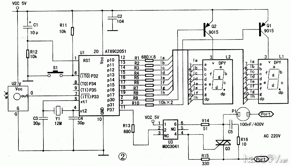 查察具体 制作基于AT89C2051的红外线接收控制器的制作