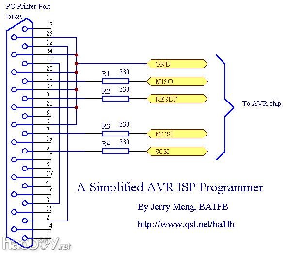 自制AVR单片机ISP下载线