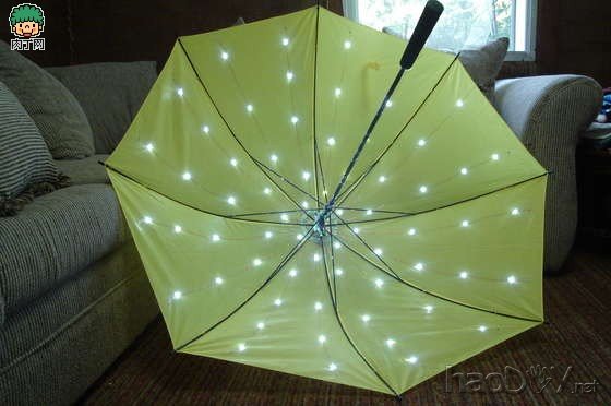 自制DIY一把LED星光伞,雨天好心情!