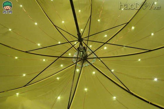 自制DIY一把LED星光伞,雨天好心情!