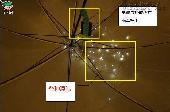 自制DIY一把LED星光伞,雨天好心情!