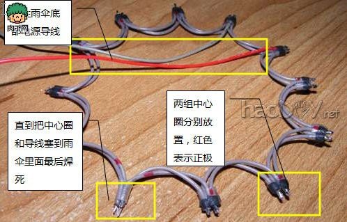 自制DIY一把LED星光伞,雨天好心情!