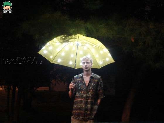 自制DIY一把LED星光伞,雨天好心情!