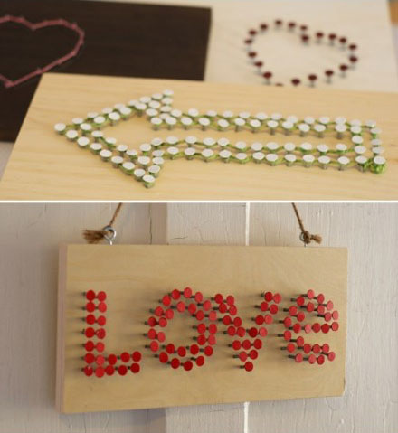 制作用钉子DIY浪漫家居挂饰的方法图例