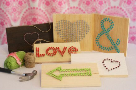 制作用钉子DIY浪漫家居挂饰的方法图例