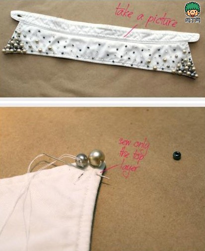 自制假领子diy:白衬衫领子变身复古项链领