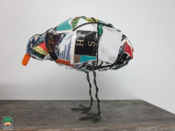 制作旧物改造diy 深情并茂的玩具小鸟摆件