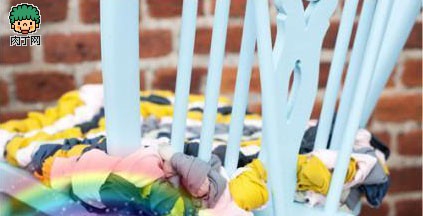 diy手工旧毛线旧衣物编织坐垫废物利用DIY图解