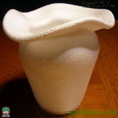 diy塑料泡沫杯改造 一次性杯子摇身变唯美花瓶