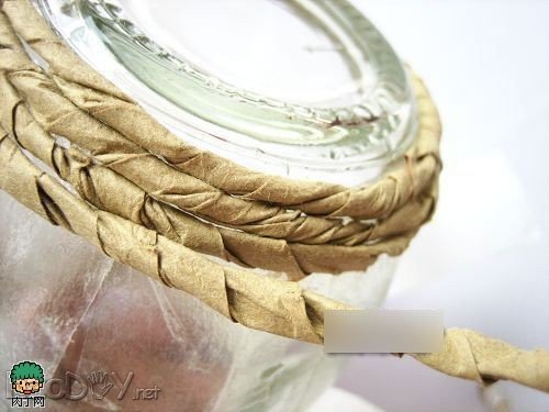 diydiy牛皮纸信封改造废弃玻璃罐,自制唯美田园花瓶
