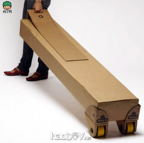 自制废旧纸箱打造拉杆拖车,省钱环保两不误