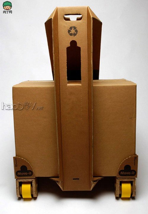 自制废旧纸箱打造拉杆拖车,省钱环保两不误