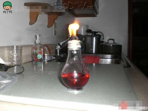 diy废旧灯泡打造复古油灯,现代生活中感受古代气息