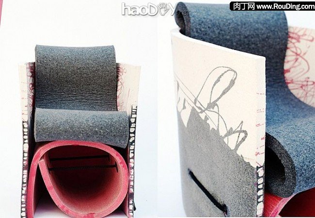 制作Vanja Bazdulj废弃塑胶垫DIY的沙发作品