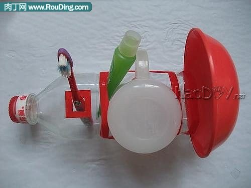 diy塑料饮料瓶改造稀洗漱工具收纳盒