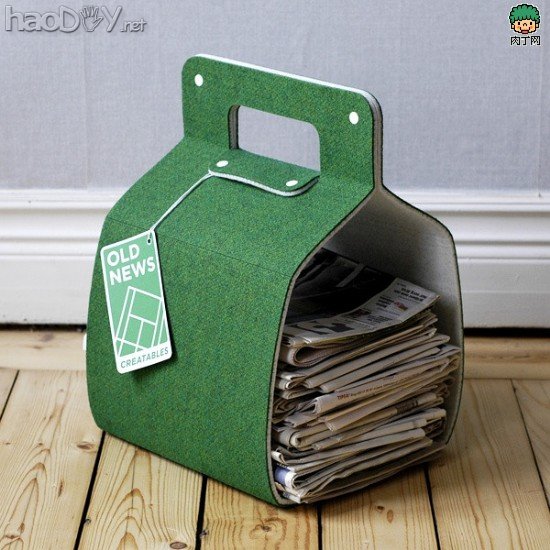 自制家居收纳盒:用地毯等旧物边角DIY的废报纸收纳盒