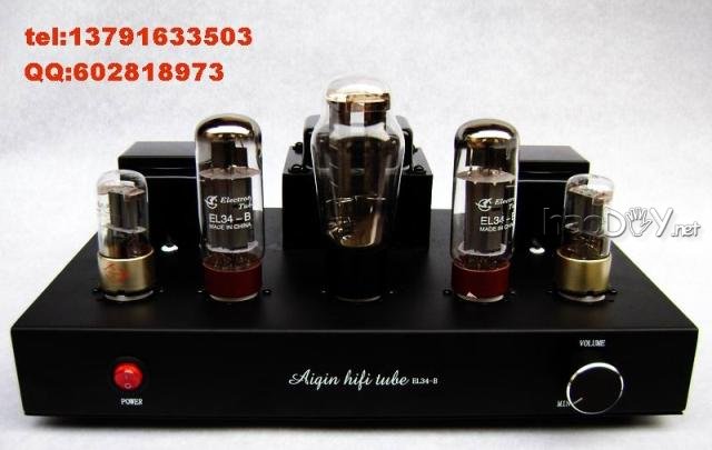 6N9P推EL34纯手工搭棚 黑色 发烧 胆机 电子管功放机 爱琴胆艺