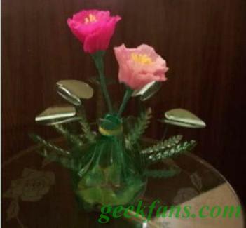 diy雪碧瓶利用:做花篮