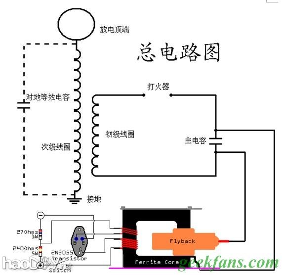 制作小型火花间隙马克思高压发生器特斯拉线圈
