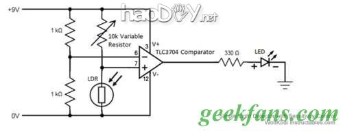 自制最简单的光线探测器光线传感器