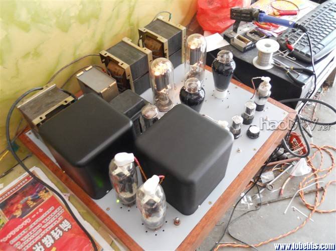 最近调试的300B牛推845电子管胆机