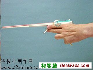 自制手工制作玩具:连发皮筋枪