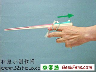 自制手工制作玩具:连发皮筋枪