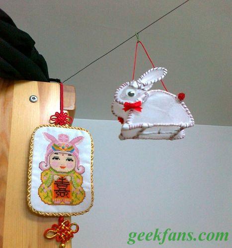 自制中秋灯笼制作:兔子花灯