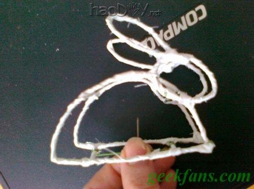 自制中秋灯笼制作:兔子花灯