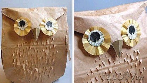 制作教你用牛皮纸袋做猫头鹰